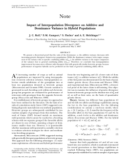 Impact of Interpopulation Divergence on Additive and