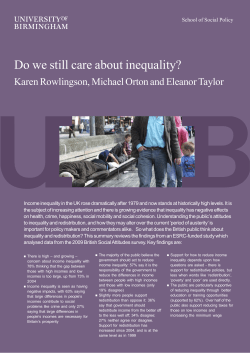 Do we still care about inequality?