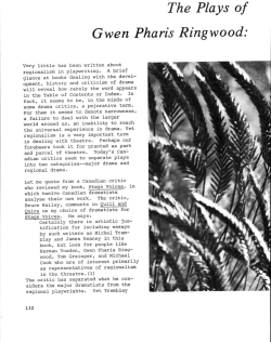 The Plays of Gwen Pharis Ringwood: