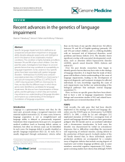 Recent advances in the genetics of language impairment