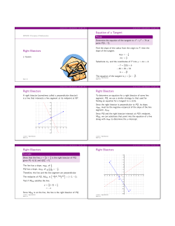 Right Bisectors Equation of a Tangent Right