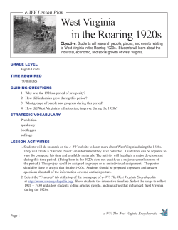 in the Roaring 1920s - e-WV