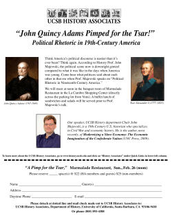 John Quincy Adams Pimped for the Tsar!