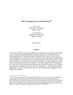 How do Immigrants Fare in Retirement