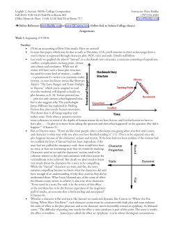 Checkmark Story Structure R ound Flat Dynamic Static Character