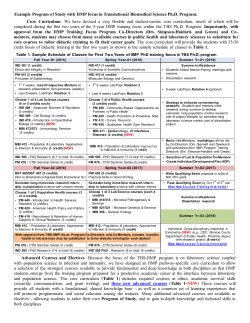 Example Program of Study with IIMP focus in Translational