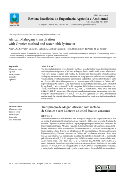 African Mahogany transpiration with Granier method and water table