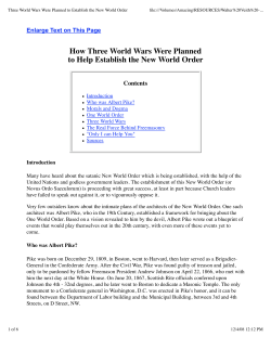 Three World Wars Were Planned to Establish the New World Order