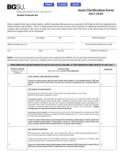 Asset Clarification Form - Bowling Green State University