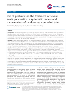 Use of probiotics in the treatment of severe acute
