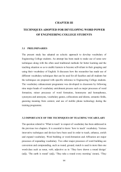 chapter iii techniques adopted for developing word