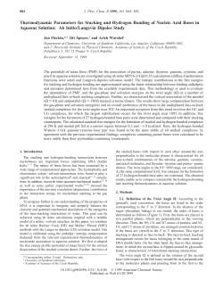 Thermodynamic Parameters for Stacking and Hydrogen Bonding of
