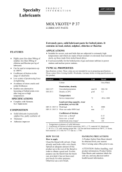 Specialty Lubricants