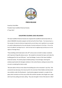 press release - Swan Guildford Historical Society