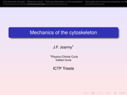 Mechanics of the cytoskeleton - Indico
