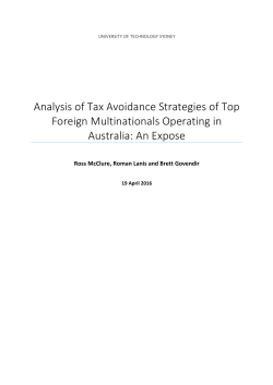 Analysis of Tax Avoidance Strategies of Top Foreign Multinationals