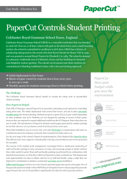 Case Study - PaperCut Controls Student Printing