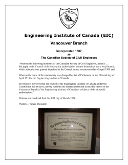 Engineering Institute of Canada (EIC) Vancouver Branch