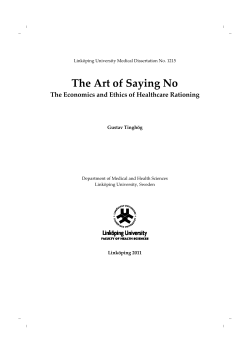 The Art of Saying No The Economics and Ethics of