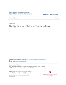 The Significance of Baker v. Carr for Indiana