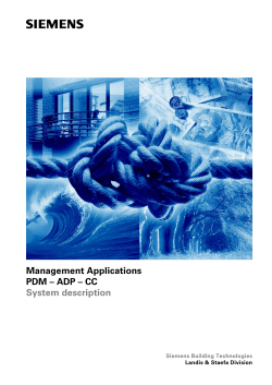 Management Applications PDM &ndash; ADP &ndash; CC System description