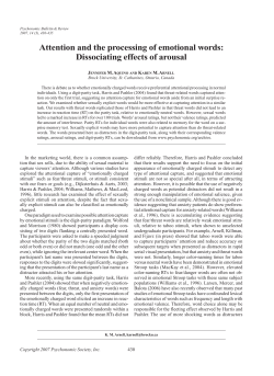 Attention and the processing of emotional words