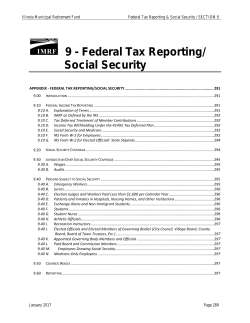 9 - Federal Tax Reporting/ Social Security