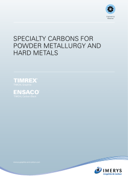 specialty carbons for powder metallurgy and hard metals