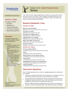 Teacher`s Guide: Stress (Grades 6 to 8)