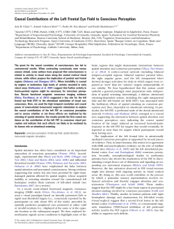 Causal Contributions of the Left Frontal Eye Field to Conscious