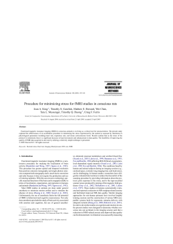 Procedure for minimizing stress for fMRI studies in conscious rats
