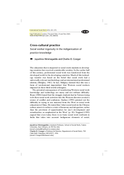 Cross-cultural practice: Social worker ingenuity in the