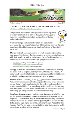 would your pet make a good therapy animal?