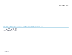 Lazard`s Levelized Cost of Energy Analysis&mdash;Version 8.0