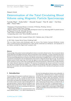 Determination of the Total Circulating Blood Volume using Magnetic