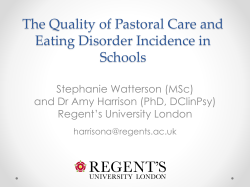The Impact of the Quality of Pastoral Care on Incidence Rates of