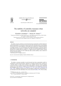 The stability of centrality measures when networks are sampled