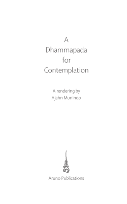 A Dhammapada for Contemplation