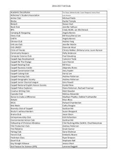 Clubs and Organizations 2016-17