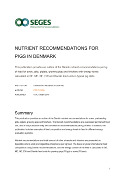 nutrient recommendations for pigs in denmark
