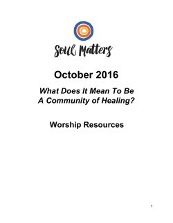 October 2016 - Soul Matters Sharing Circle