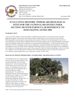 evaluating historic period archeological sites for the national register