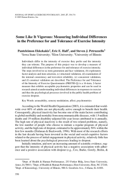 Some Like It Vigorous: Measuring Individual