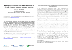 Knowledge translation and self-management in chronic diseases