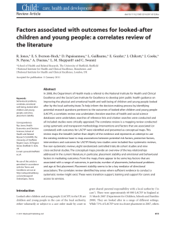 Factors associated with outcomes for lookedafter children and