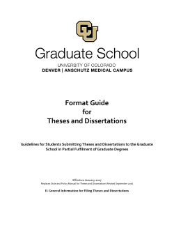 Format Guide for Theses and Dissertations
