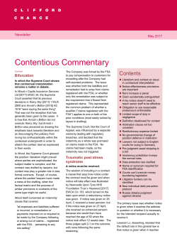 Contentious Commentary - Clifford Chance OnlineServices