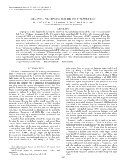 ELEMENTAL ABUNDANCES FOR THE 1996 STREAMER BELT M