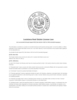 Louisiana Real Estate License Law