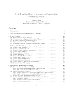 K: A Rewriting-Based Framework for Computations — Preliminary